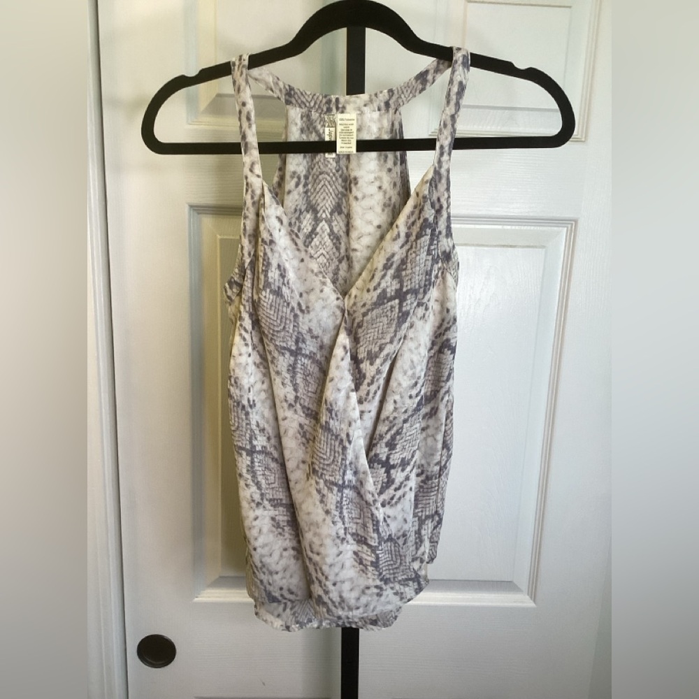 Japna Gray and White Snakeskin Patterned Camisole, size Medium